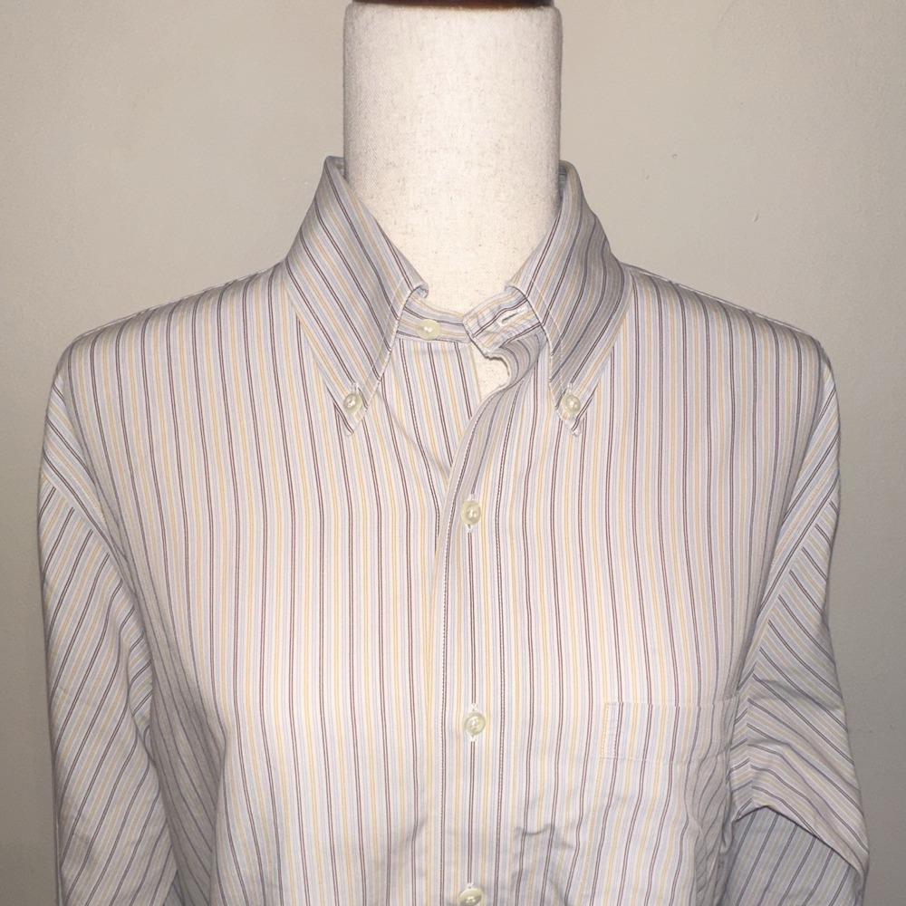 Brooks Brothers Non-Iron Cotton Regent Striped Button-Down Dress Shirt 15.5/33